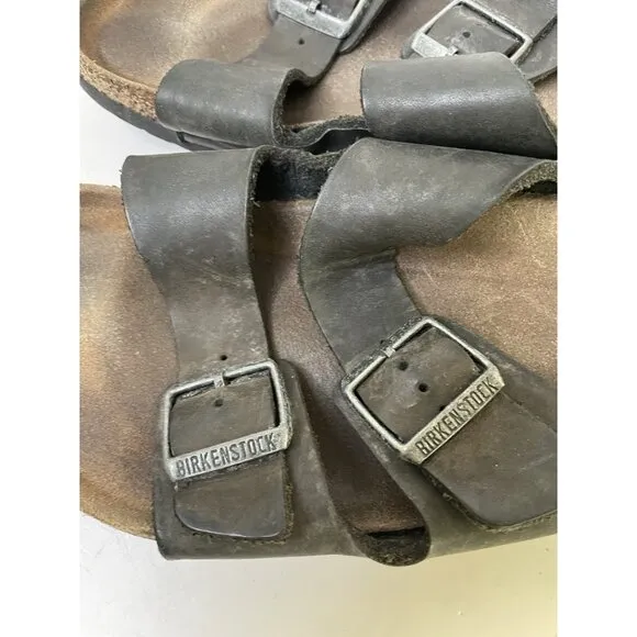 Birkenstock Men’s Arizona Dark Brown Leather Sandals Eva EU 44 US 11