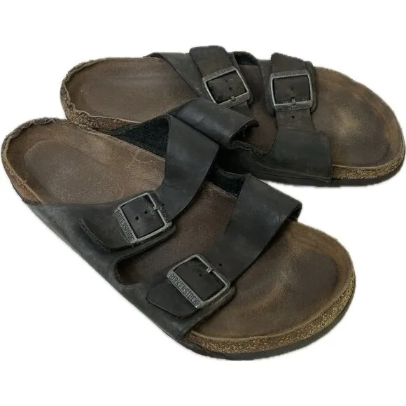 Birkenstock Men’s Arizona Dark Brown Leather Sandals Eva EU 44 US 11