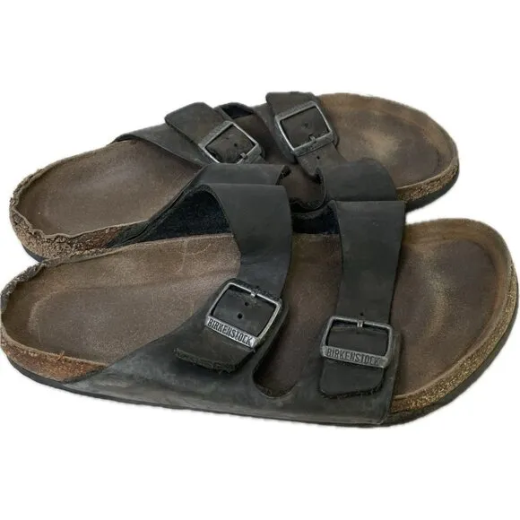 Birkenstock Men’s Arizona Dark Brown Leather Sandals Eva EU 44 US 11