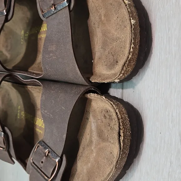 Birkenstock Mens Milano Leather Brown Sandals Shoes Slide Sz 45/12 Regular