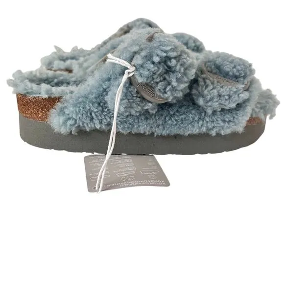 Birkenstock Papillio Arizona Big Buckle Shearling Teddy Slide On Sandals Size 36