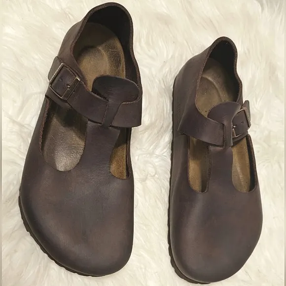 Birkenstock Paris Oiled Leather Regular Width HABANA BI138 Sandals Size 39