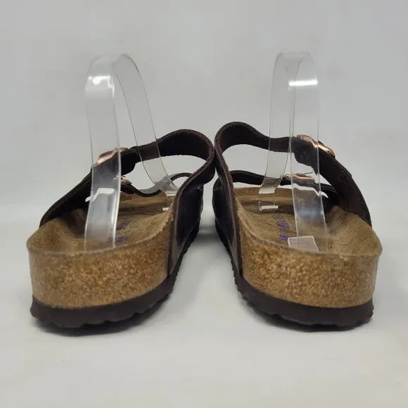 Birkenstock Sandals Mens EU45 US12.5 Arizona Brown Oiled Habana Leather Slides