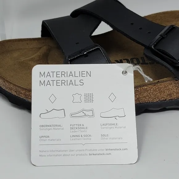 BIRKENSTOCK Yao Narrow Fit Black Birko-Flor Leather Sandals Women's Size 5 New