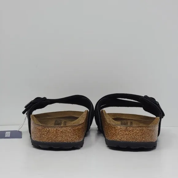 BIRKENSTOCK Yao Narrow Fit Black Birko-Flor Leather Sandals Women's Size 5 New