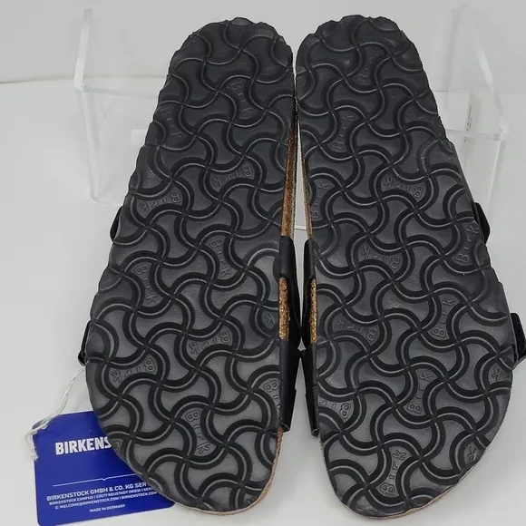 BIRKENSTOCK Yao Narrow Fit Black Birko-Flor Leather Sandals Women's Size 5 New