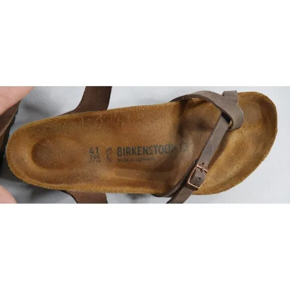 Birkenstock Yara Oiled Leather Ankle-Strap Sandals Habana-Brown  US L 10  M 8