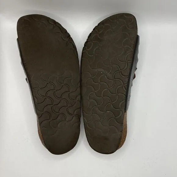 Birkenstocks‎ Sz 38 US W7 Brown Leather Mayari Arizona Granada slide Sandals Y2K