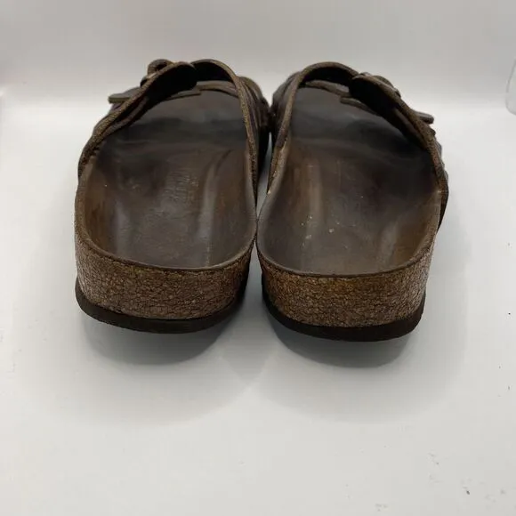 Birkenstocks‎ Sz 38 US W7 Brown Leather Mayari Arizona Granada slide Sandals Y2K