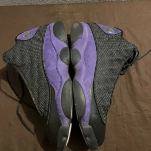 Black and Purple Basketball Sneakers with Suede Finish Jordan 13 Court Purple