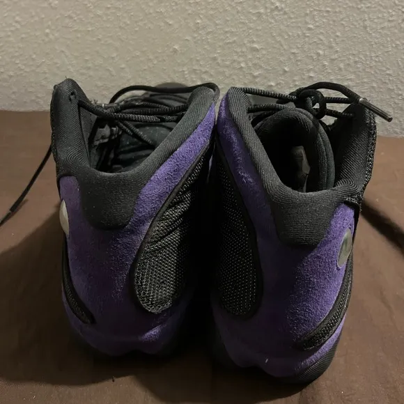 Black and Purple Basketball Sneakers with Suede Finish Jordan 13 Court Purple