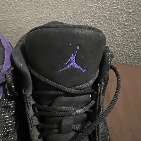 Black and Purple Basketball Sneakers with Suede Finish Jordan 13 Court Purple