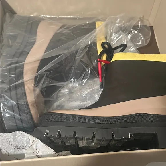Black and Yellow Chunky Boots