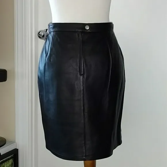 Black leather skirt