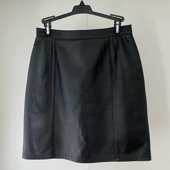Black leather skirt