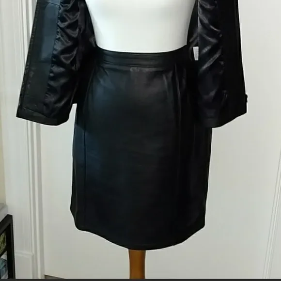 Black leather skirt