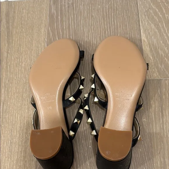 Black Studded Women's Block Heels
