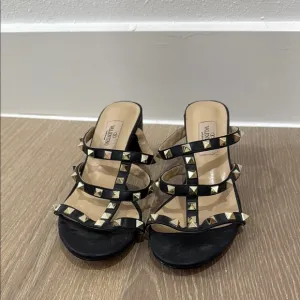 Black Studded Women's Block Heels