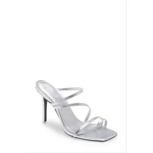 BLACK SUEDE STUDIO Cindy Stiletto Sandal in Silver Nappa Leather Size 8.5Us
