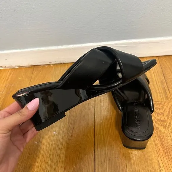 Black Wedge Sandals