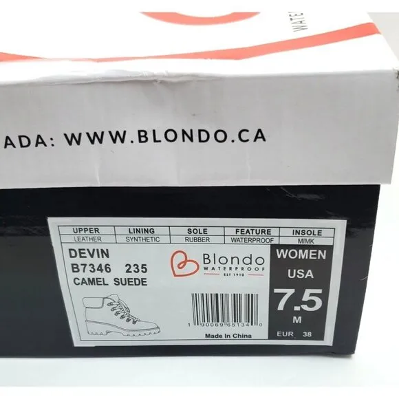BLONDO DEVIN Waterproof Boots Camel Suede Size 7.5