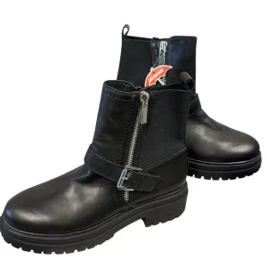Blondo Garnet Waterproof Boots Women's Size 9  Black Leather Lug Sole Moto
