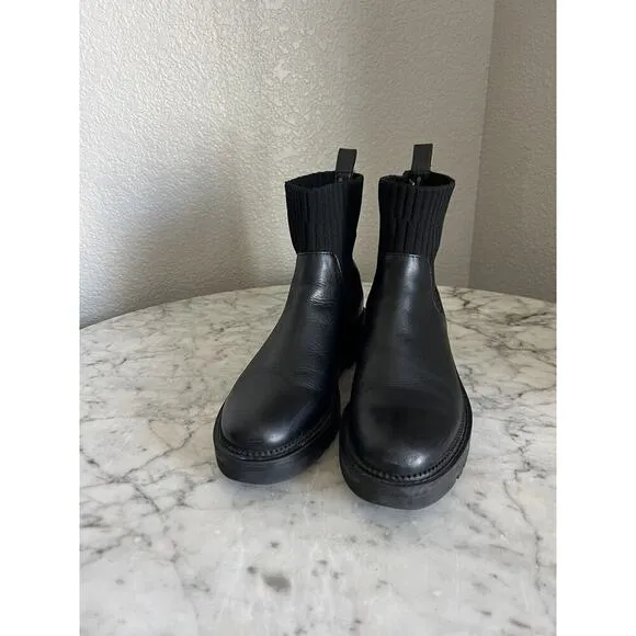 Blondo Hallie Chelsea Boots Size 6 M Black Leather Waterproof Pull On