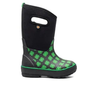 Bogs Kids Black Multi Classic 2 Clovers Boots
