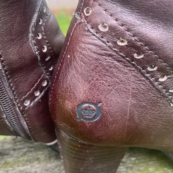 Born Brown Heeled Leather Boots Classic Style