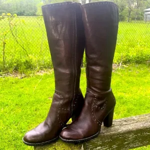 Born Brown Heeled Leather Boots Classic Style