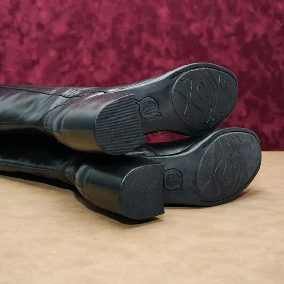 Born Women Harding Western Riding Black Leather Tall Boots sz 7.5