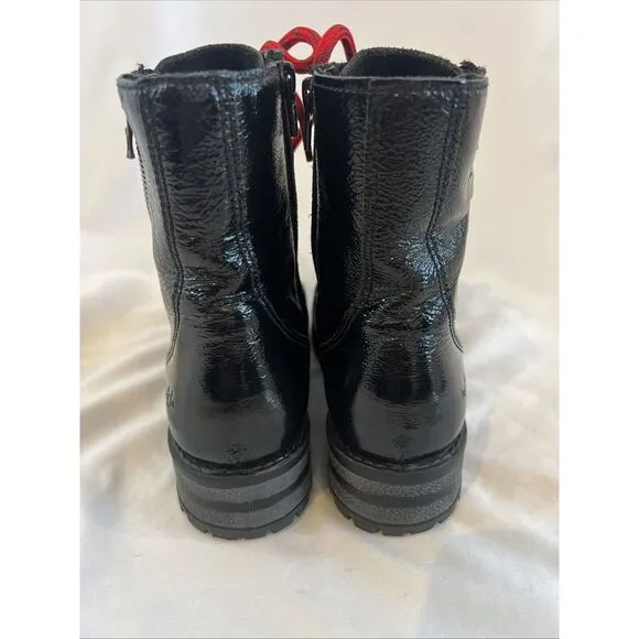 Bos &amp; Co Paulie Lined Waterproof Patent Leather Women's Boots Black Sz 37 (7 US)