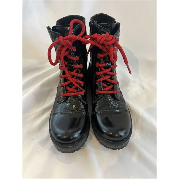 Bos &amp; Co Paulie Lined Waterproof Patent Leather Women's Boots Black Sz 37 (7 US)