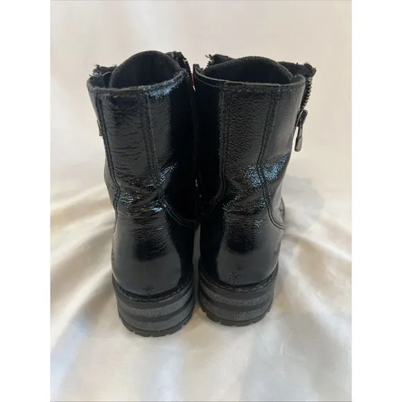 Bos &amp; Co Paulie Lined Waterproof Patent Leather Women's Boots Black Sz 37 (7 US)