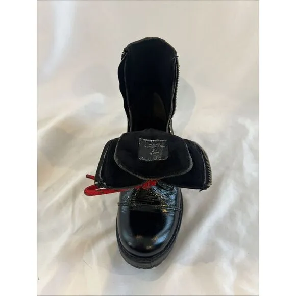Bos &amp; Co Paulie Lined Waterproof Patent Leather Women's Boots Black Sz 37 (7 US)