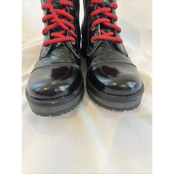 Bos &amp; Co Paulie Lined Waterproof Patent Leather Women's Boots Black Sz 37 (7 US)