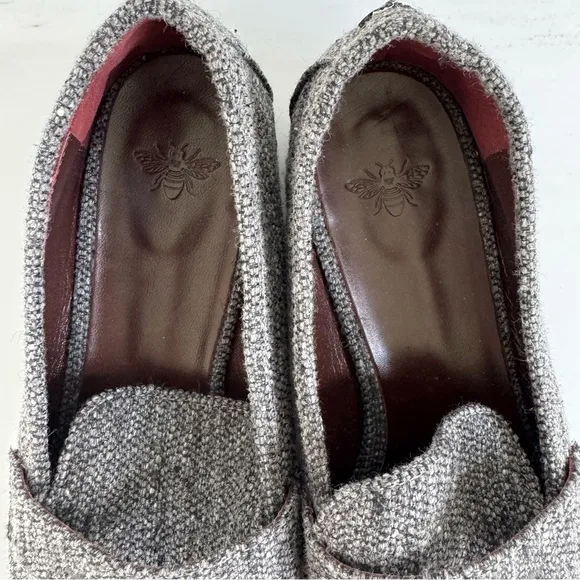 Bougeotte Flaneur Wool-Blend Gray Tweed Penny Loafers size 41