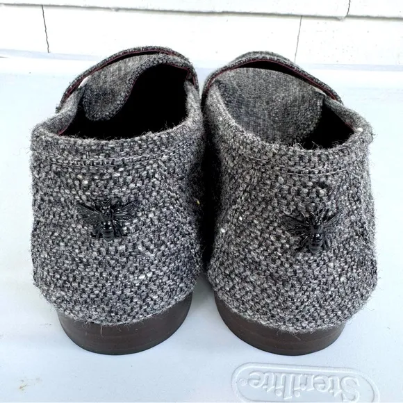 Bougeotte Flaneur Wool-Blend Gray Tweed Penny Loafers size 41