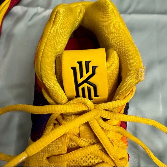 Boy’s Nike Kyrie 4 Decade 70s Yellow Basketball Sneakers