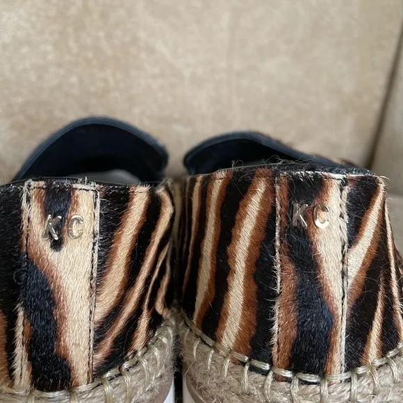 Brand New Kenneth Cole Jaxx Real Calf Hair Zebra-Print Espadrille Loafers