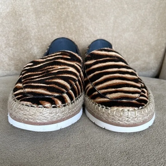 Brand New Kenneth Cole Jaxx Real Calf Hair Zebra-Print Espadrille Loafers