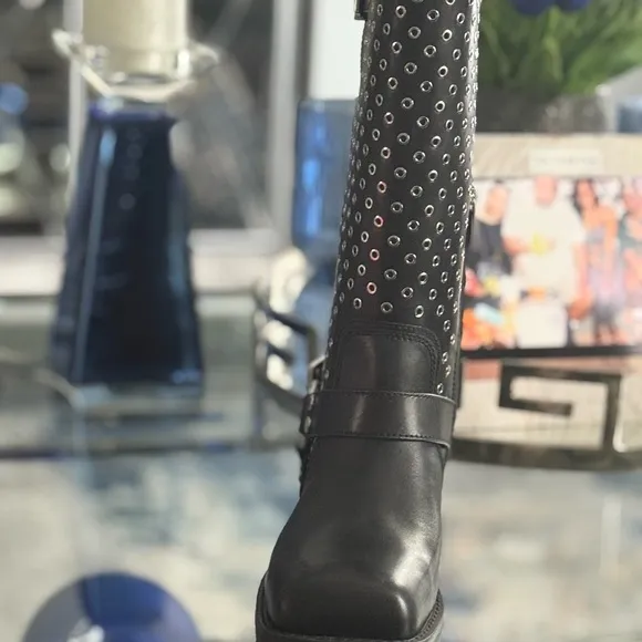 Brand New😍 MICHAEL Michael Kors Black Combat Boots with Studded Design