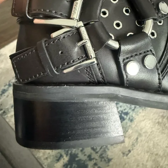 Brand New😍 MICHAEL Michael Kors Black Combat Boots with Studded Design