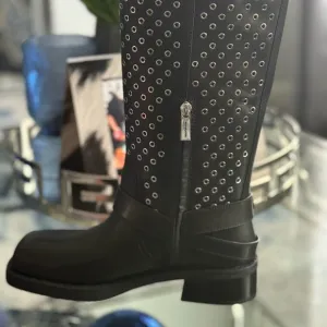 Brand New😍 MICHAEL Michael Kors Black Combat Boots with Studded Design