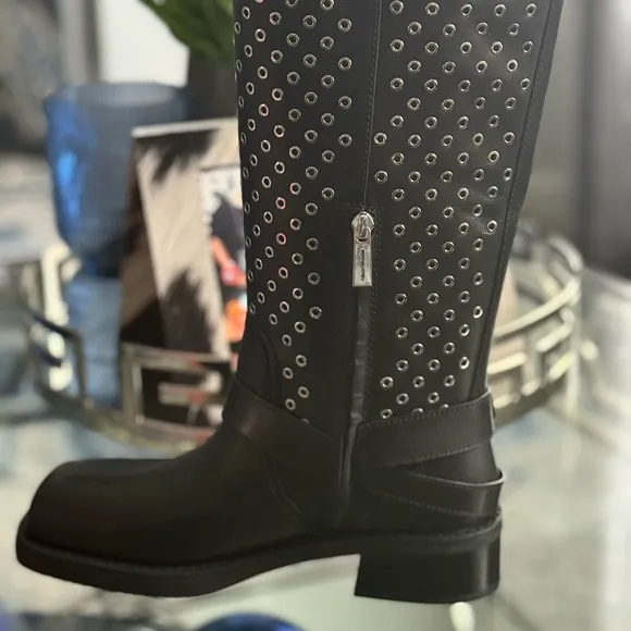 Brand New😍 MICHAEL Michael Kors Black Combat Boots with Studded Design