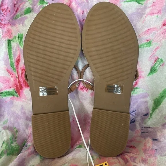 Brand New Steve Madden Rhinestone Multi Strap Slides Sandals Sparkle Studded