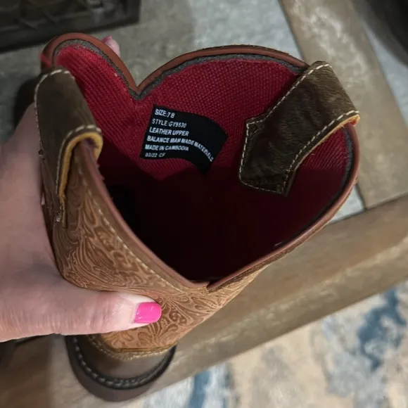 Brown and Tan Justin Western Boots