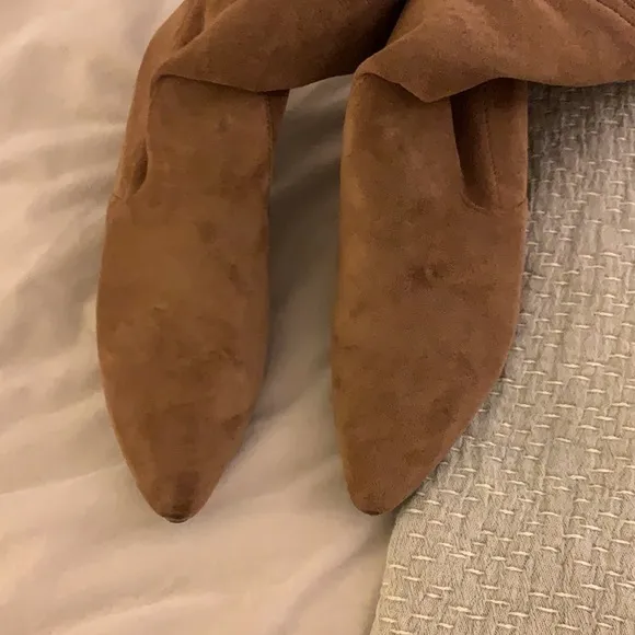 Brown Over The Knee Pointed Toe Boots