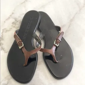 Burberry Black and Brown Sandals