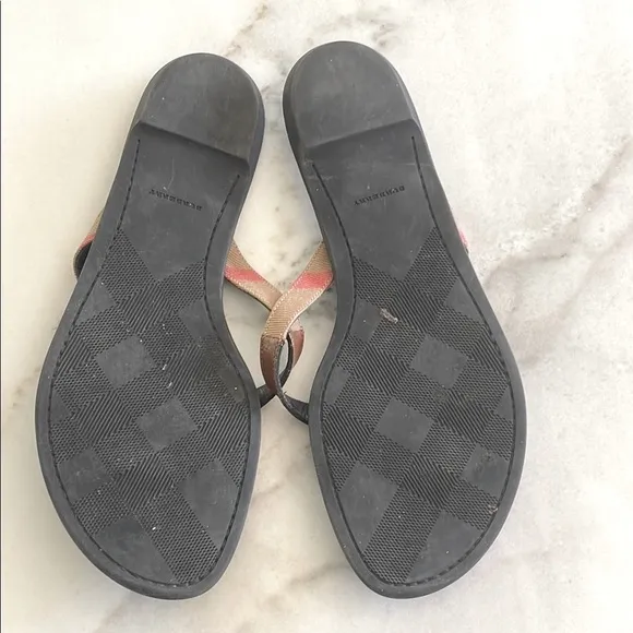 Burberry Black and Brown Sandals